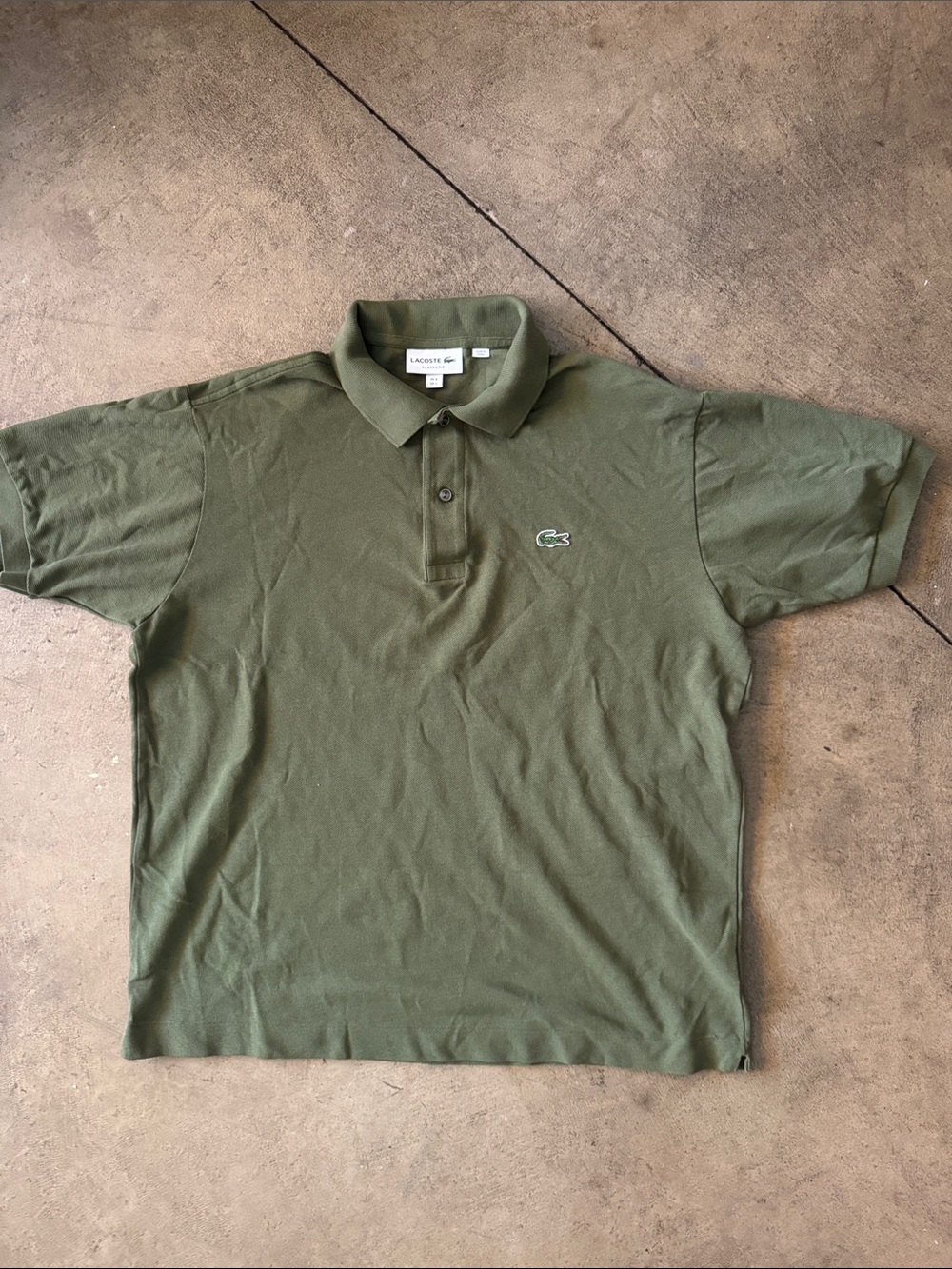 Lacoste Men’s Olive Green Short-Sleeve Polo size L NWOT (fits like MEDIUM)